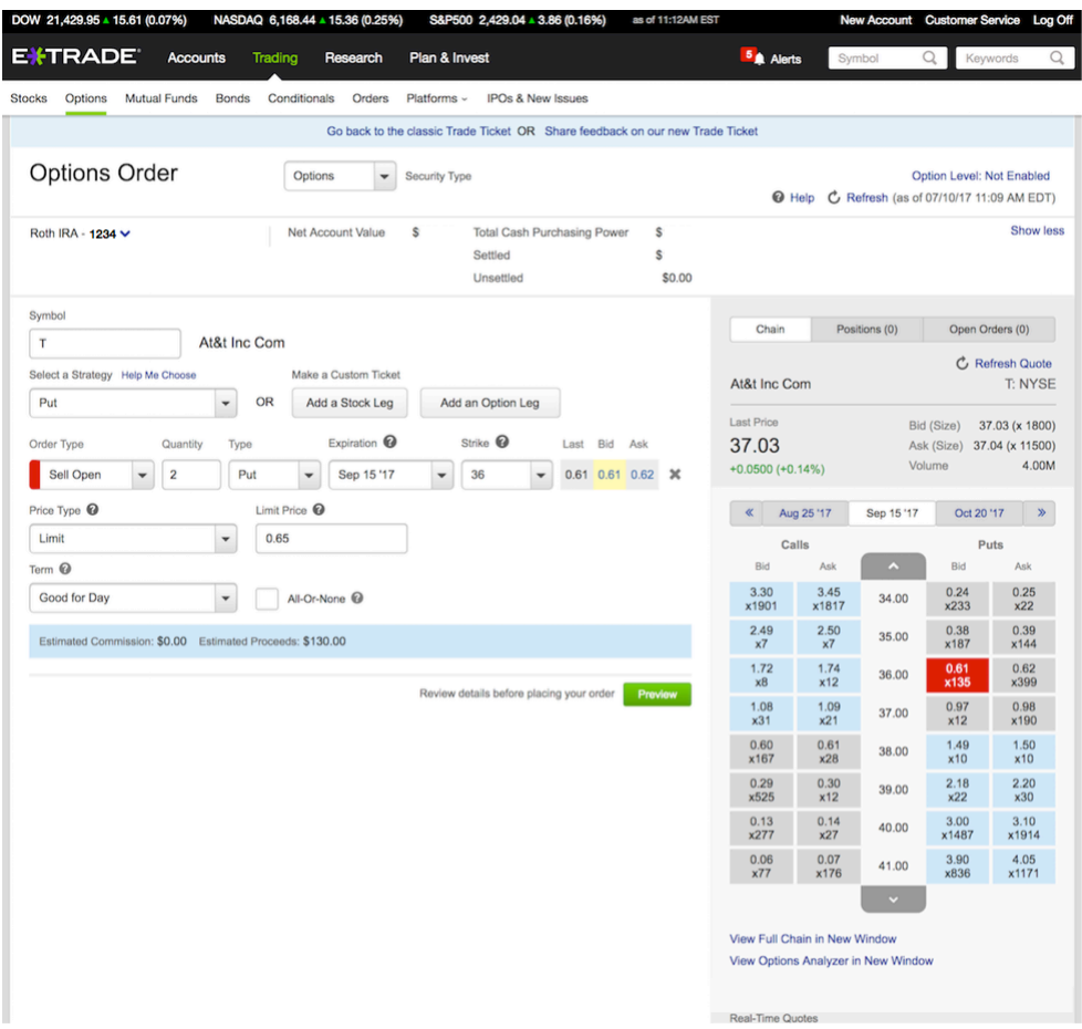 market order e-trade tradewins daily