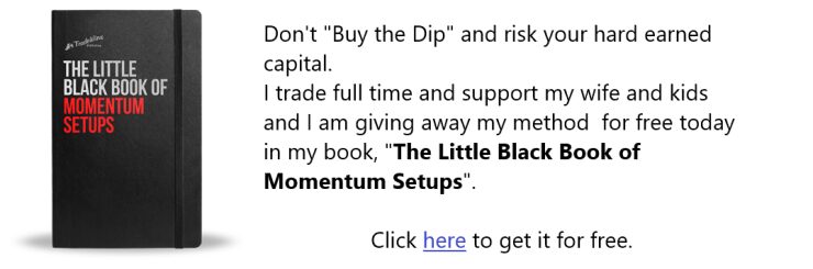 Advertisement--Don't "Buy the Dip" and risk your hard earned capital. I trade full time and support my wife and kids and I am giving away my method for free today in my book "Little Black Book of Momentum Setups" Click here to get it free.