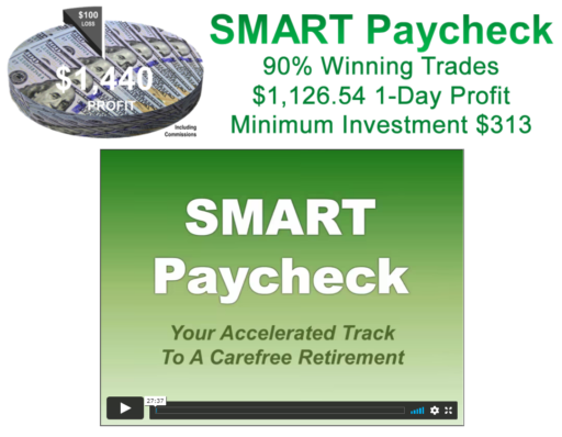 Advertisement - SMART Paycheck - 90% Winning Trades, $1,126.54 1-Day Profit, Minimum Investment $313 - Click To Get Started