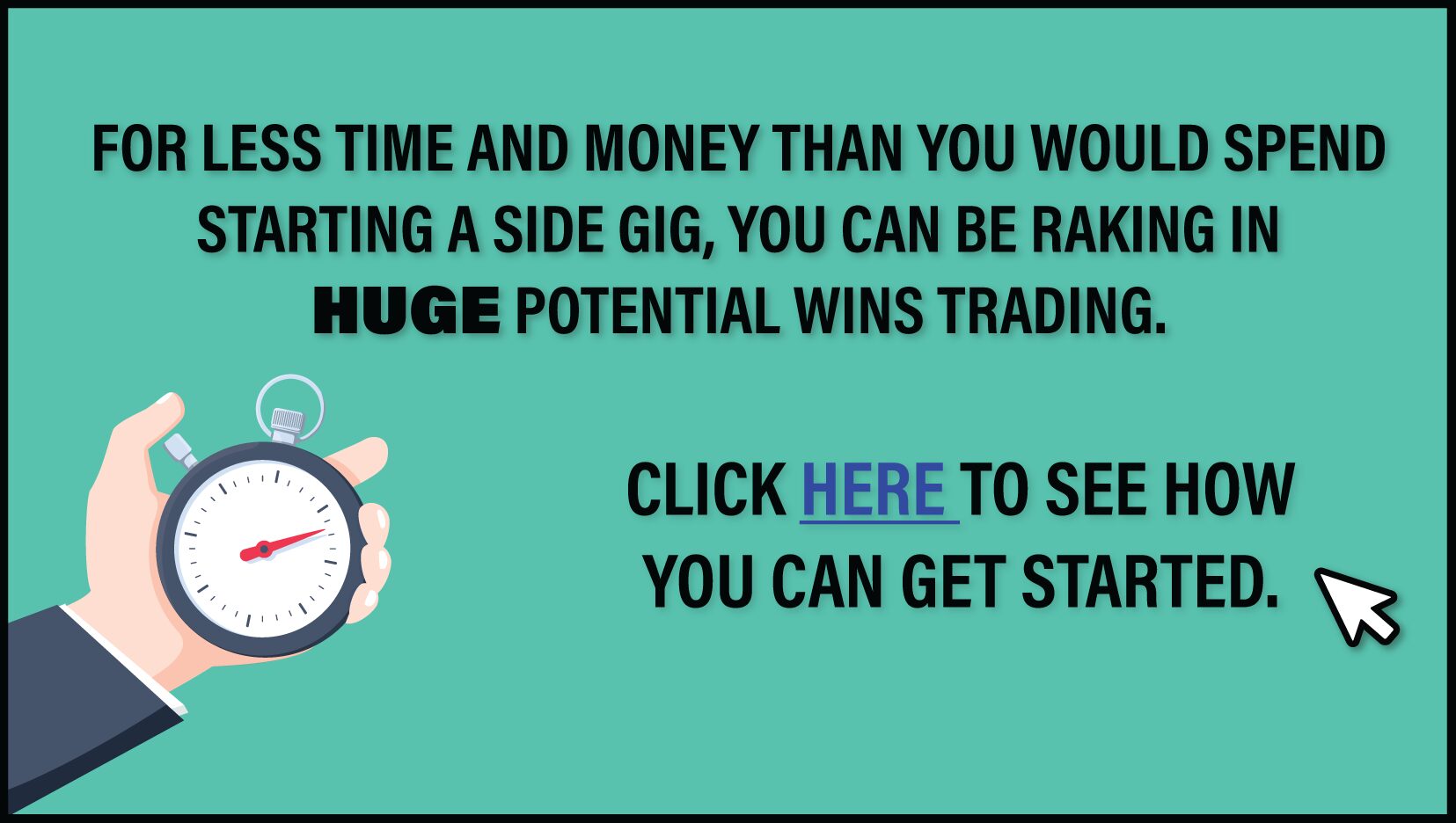 In much less time than you would spend on a side gig you can be pulling in a potential salary trading. See how to do it here